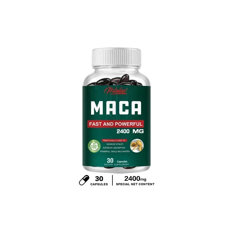 Organic Black Maca Extract 2400Mg - Builds Muscle Mass, Improves Endurance, Balances Hormones, Promotes A Relaxing Mood, Non-GMO