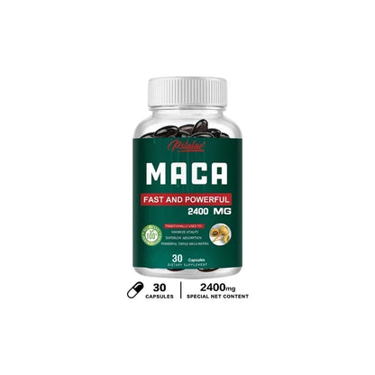 Organic Black Maca Extract 2400Mg - Builds Muscle Mass, Improves Endurance, Balances Hormones, Promotes A Relaxing Mood, Non-GMO