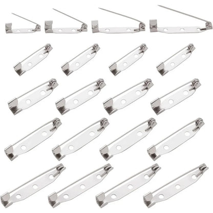 50pcs 15 20 25 mm Brooch Clip Base Pins Safety Pins Brooch Settings Blank Base For DIY Jewelry Making Supplies