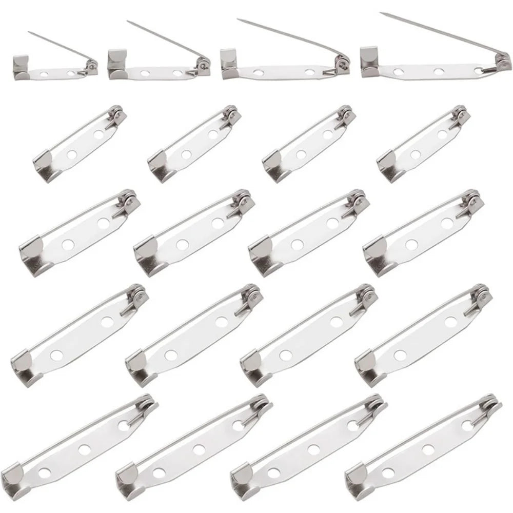 50pcs 15 20 25 mm Brooch Clip Base Pins Safety Pins Brooch Settings Blank Base For DIY Jewelry Making Supplies