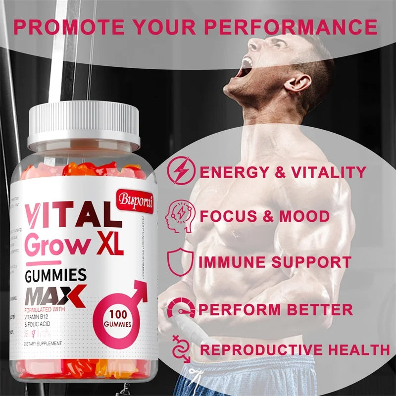 Vital Grow XL Male Gummies - Male Energy Management, Enhancing Male Vitality and Endurance, and Improving Athletic Performance