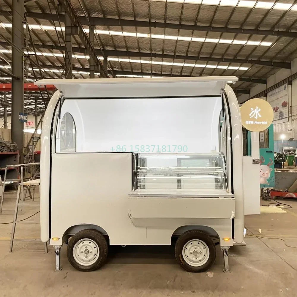 Mobile Restaurant Food Cart Truck Catering Trailer Food Truck Vintage Mobile Food Carts Dining Car Equipment with Full Kitchen