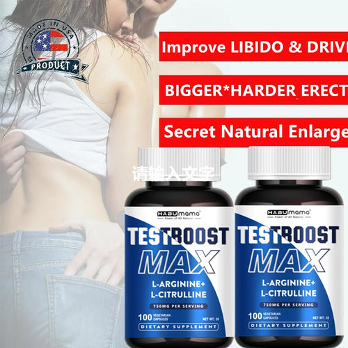 L-Arginine Capsules with L-Citrulline- 100 Count - Vegan, Non-GMO Capsules for VIRILITY·VITALITY·VIGOR, Endurance and Erect