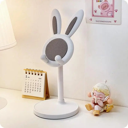 Cute Rabbit Phone Stand Multi-function Stretch Mobile Phone Holder Desktop Adjustable Phone Bracket For iPhone iPad Tablet Stand