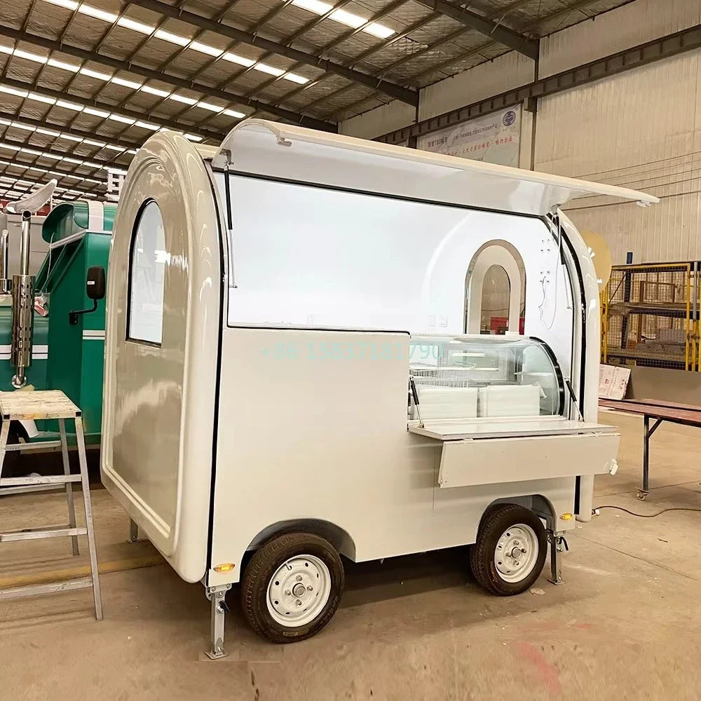 Mobile Restaurant Food Cart Truck Catering Trailer Food Truck Vintage Mobile Food Carts Dining Car Equipment with Full Kitchen