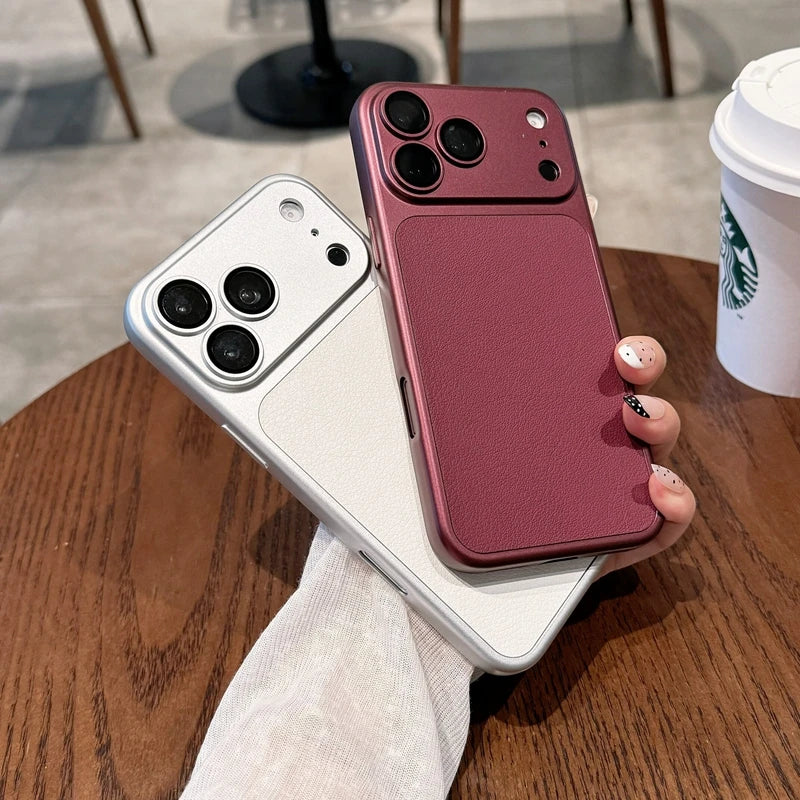 Soft Silicone TPU Leather Phone Case For iPhone 11 12 13 14 15 16 17 18 Pro Max Plus ShockProof Bumper Back Cases Cover