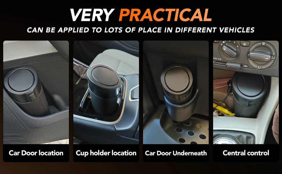 Car Trash Can (with Lid) Auto Dust Organizer with Garbage Bags Small Car Trash Bin Can Car Interior Rubbish Bag Car Accessories