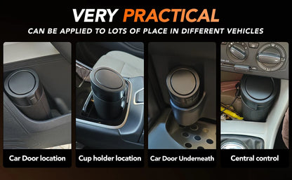 Car Trash Can (with Lid) Auto Dust Organizer with Garbage Bags Small Car Trash Bin Can Car Interior Rubbish Bag Car Accessories