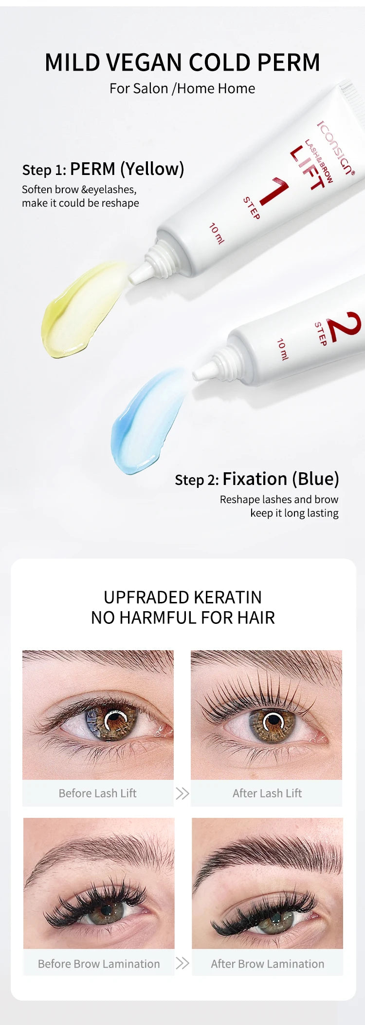 SA USA DE Spain France Fast Shipping Dropshipping 10ml Step 1 2 Fix Perming Set For Lash Brow Lift Perm Fixation Setting Lotion