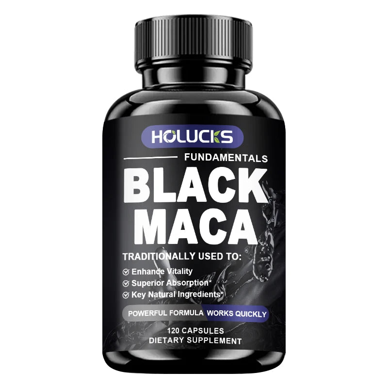 Natural Men Maca Supplement, with Black Maca Extract & Black Pepper, Support Hormone Balance & Masculine Drive, Immune
