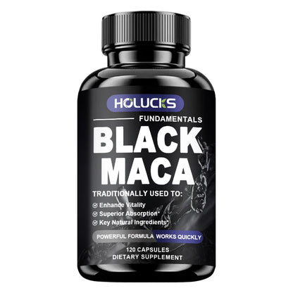 Natural Men Maca Supplement, with Black Maca Extract & Black Pepper, Support Hormone Balance & Masculine Drive, Immune
