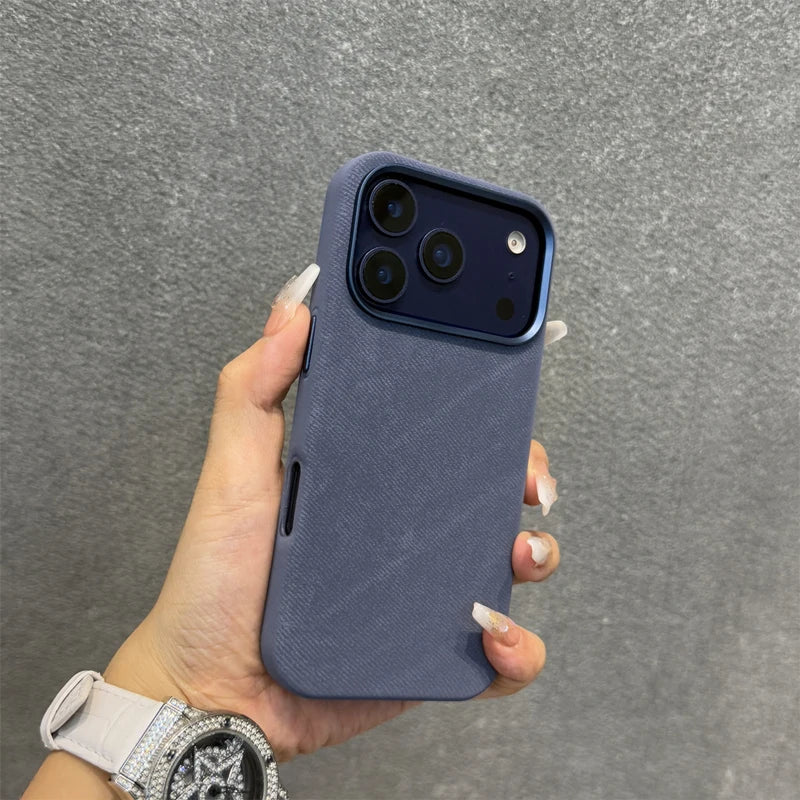 Magnetic Flannel Fabric for Magsafe Phone Case For iPhone 18Pro Max 17 16 15 Pro 13 14 Wireless Charging Alloy Lens Bumper Cover
