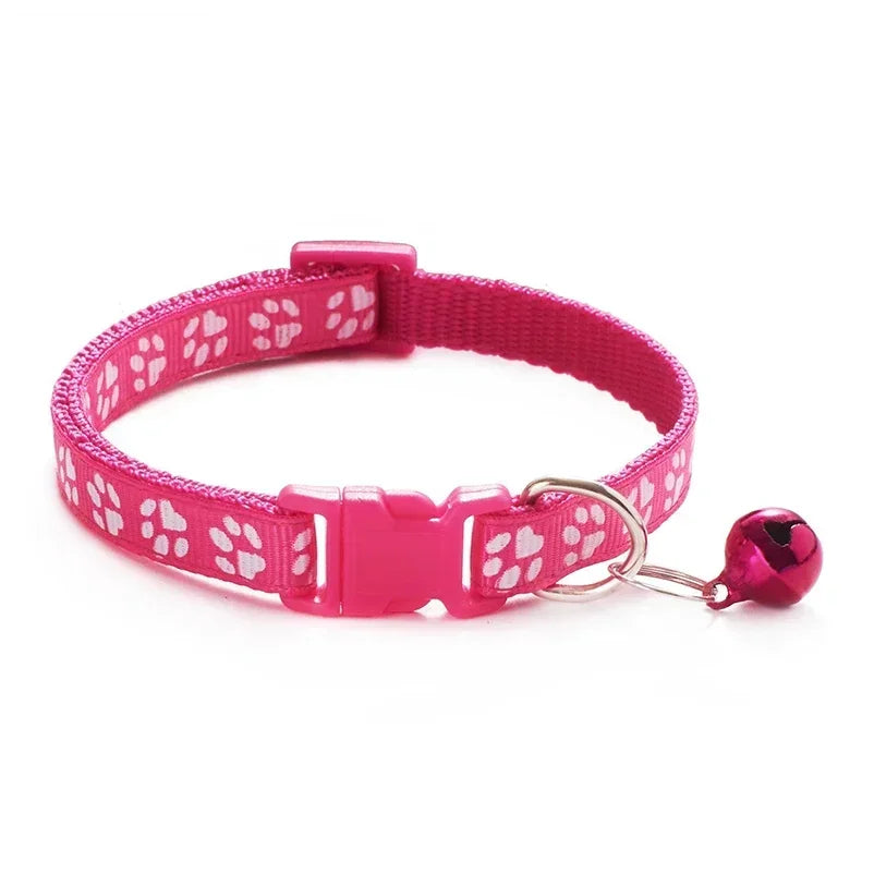 Fashion Pet Cats Collar Colorful Pattern Cute Bell Adjustable Collars for Cats Kitten DIY Ring Necklace Pet Accessories