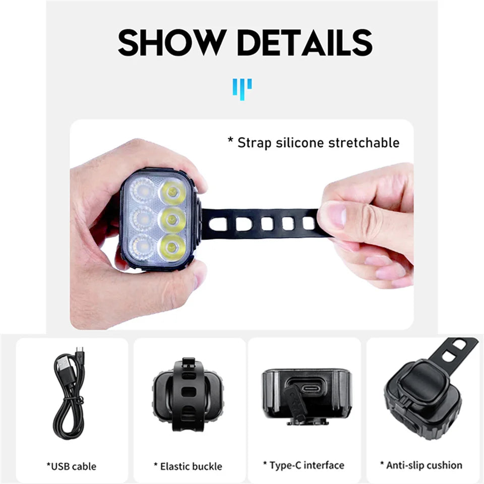 Ultra Bright Bike Front Rear Light USB Rechargeable Waterproof Bicycle Taillight Multi‑Flash Modes Safety Lamp Night Cycling
