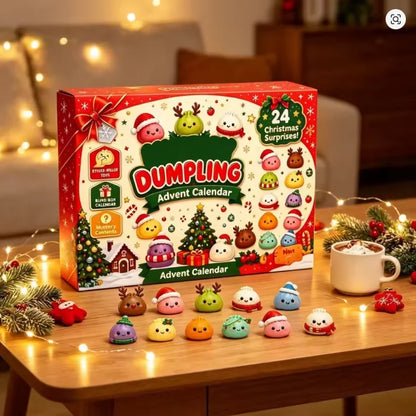 2026 Christmas Dumpling Squishy Advent Calendar 24Day Countdown Surprise Box Squishies Ball Slow Rebound Squeeze Sensory Gift