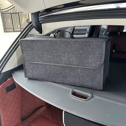 Car Trunk Soft Organizer Felt Storage Box Accessories Large Anti Slip Compartment Boot Storage Organizer Tool Car Storage Bag