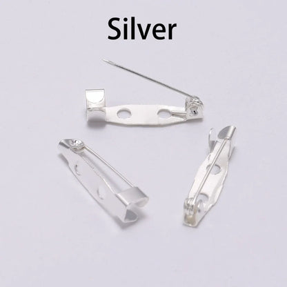 50pcs 15 20 25 mm Brooch Clip Base Pins Safety Pins Brooch Settings Blank Base For DIY Jewelry Making Supplies
