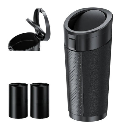 Car Trash Can (with Lid) Auto Dust Organizer with Garbage Bags Small Car Trash Bin Can Car Interior Rubbish Bag Car Accessories