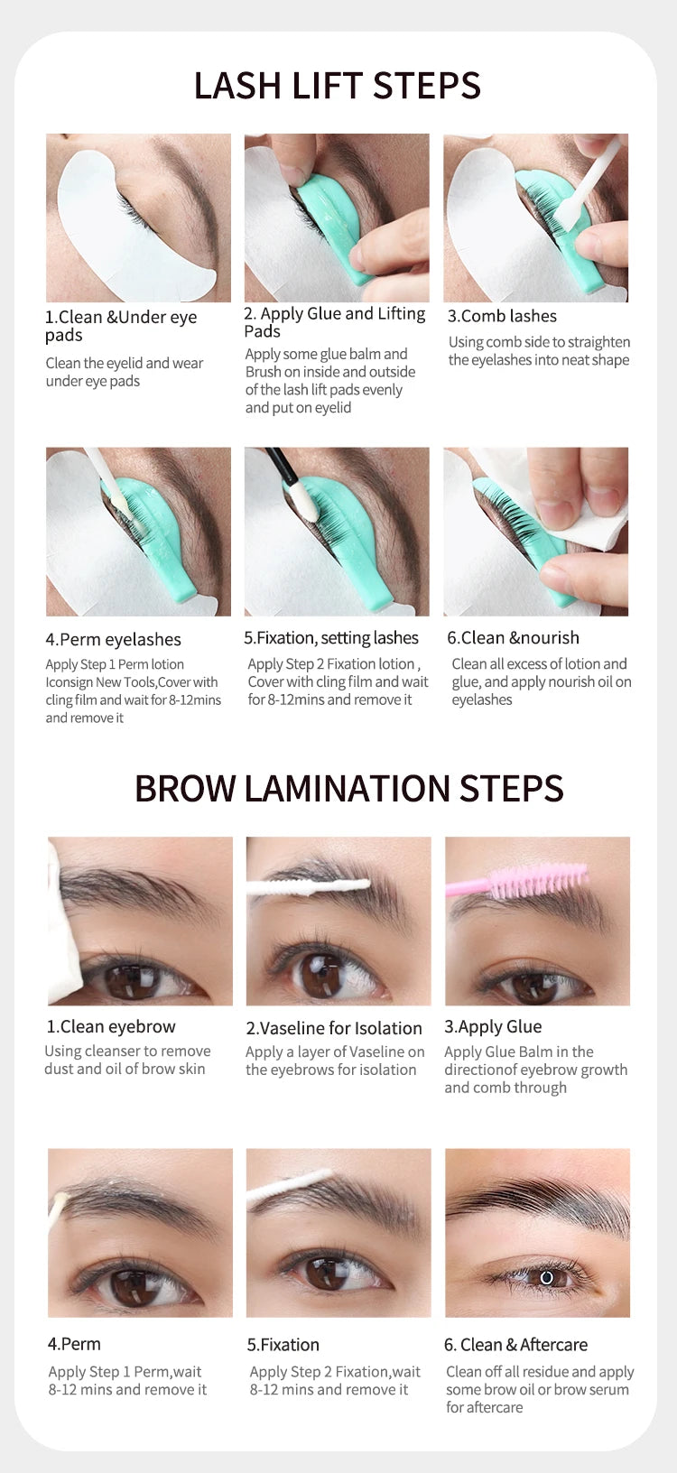 SA USA DE Spain France Fast Shipping Dropshipping 10ml Step 1 2 Fix Perming Set For Lash Brow Lift Perm Fixation Setting Lotion