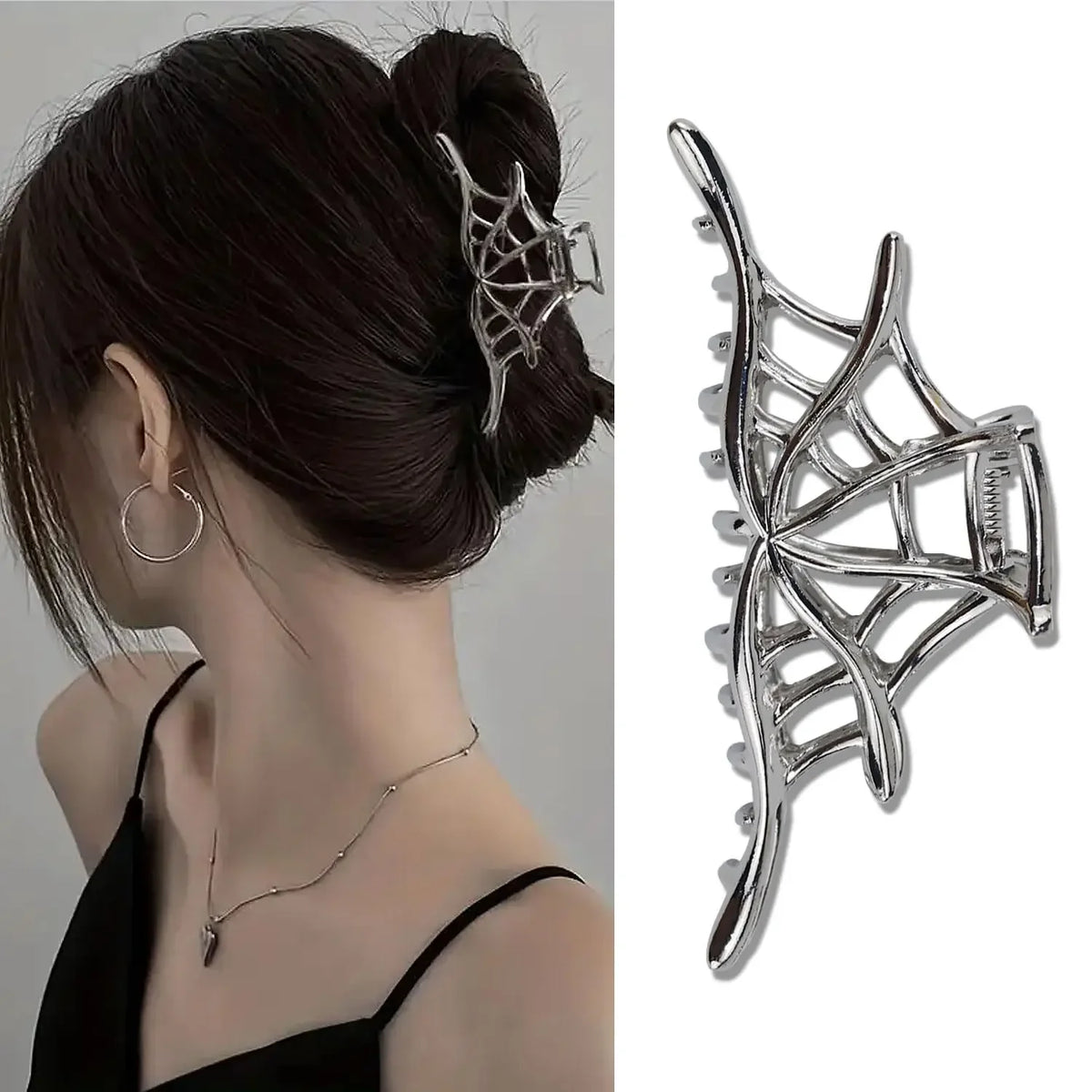 Halloween Alloy Bat Hair Claw Clips Y2K Gothic Style Metal Shark Clamp Girls Holiday Hair Accessories