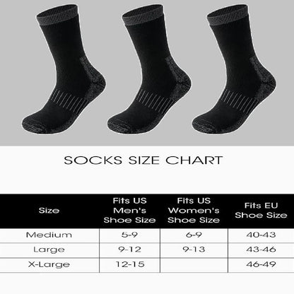 Merino Wool Thermal Socks, Suitable for Both Men and Women, 3 Pairs of Fully Cushioned Winter Boot Socks, Ideal for Hiking and Working in Cold Weather