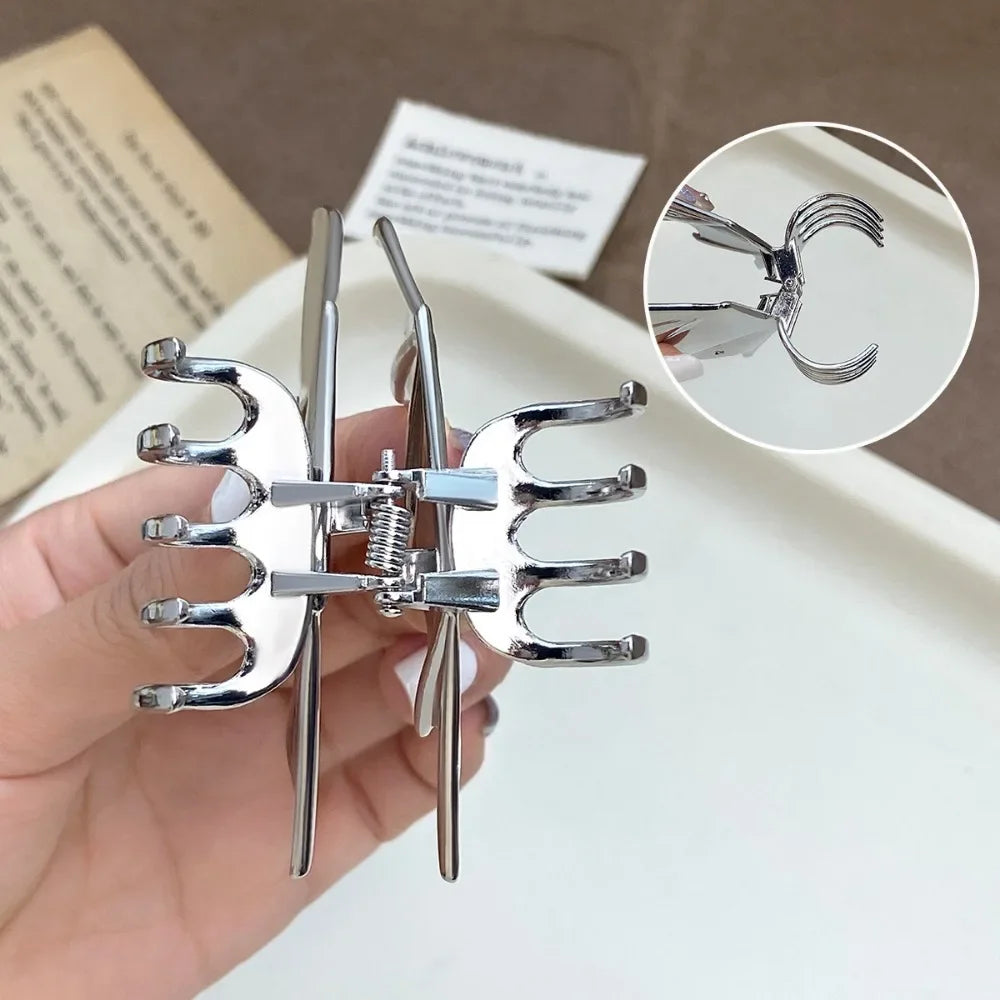 Halloween Alloy Bat Hair Claw Clips Y2K Gothic Style Metal Shark Clamp Girls Holiday Hair Accessories