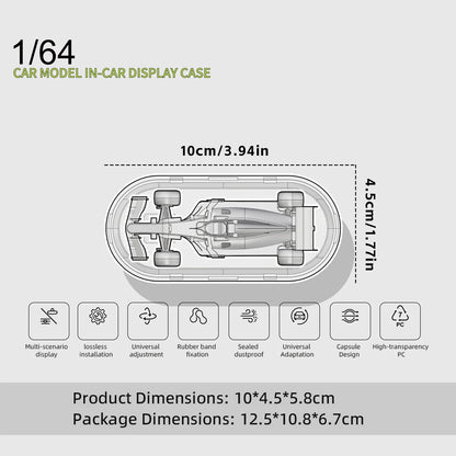Kicarmod 1/64 Car-mounted Display Transparent  Box（without car）for 1/64 Diecast Model Cars Dustproof Acrylic Showcase