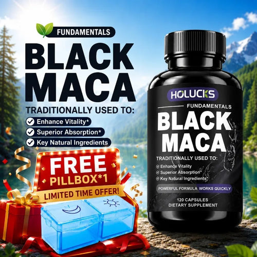 Natural Men Maca Supplement, with Black Maca Extract & Black Pepper, Support Hormone Balance & Masculine Drive, Immune