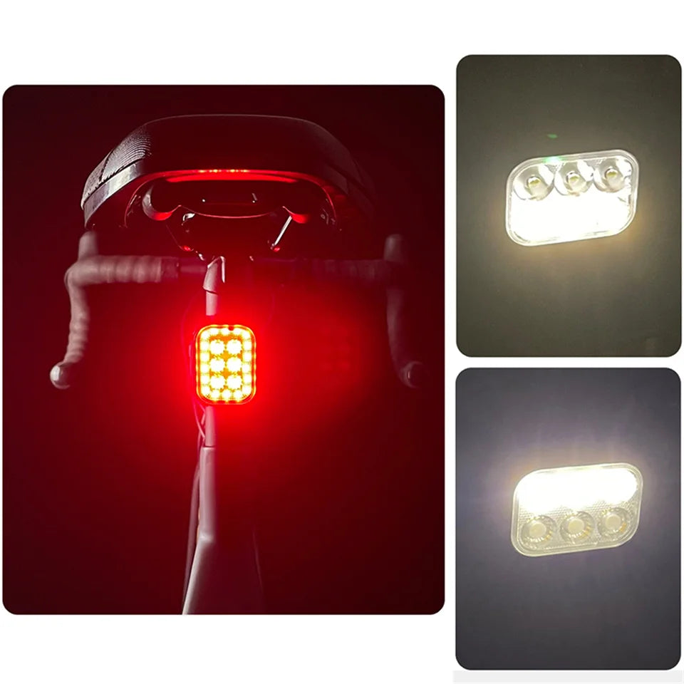 Ultra Bright Bike Front Rear Light USB Rechargeable Waterproof Bicycle Taillight Multi‑Flash Modes Safety Lamp Night Cycling