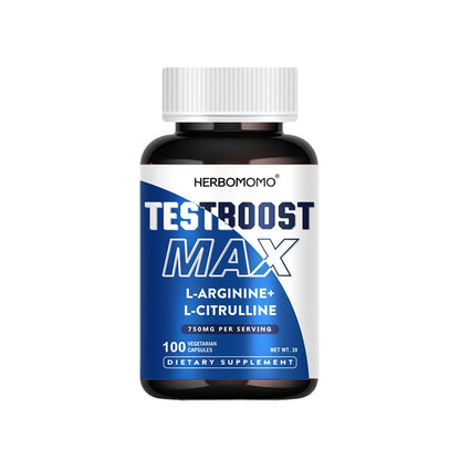 100 Capsules L-Arginine & L-Citrulline Male Enhancing Supplement for Reproductive Health Natural Energizer Supporting Energy And