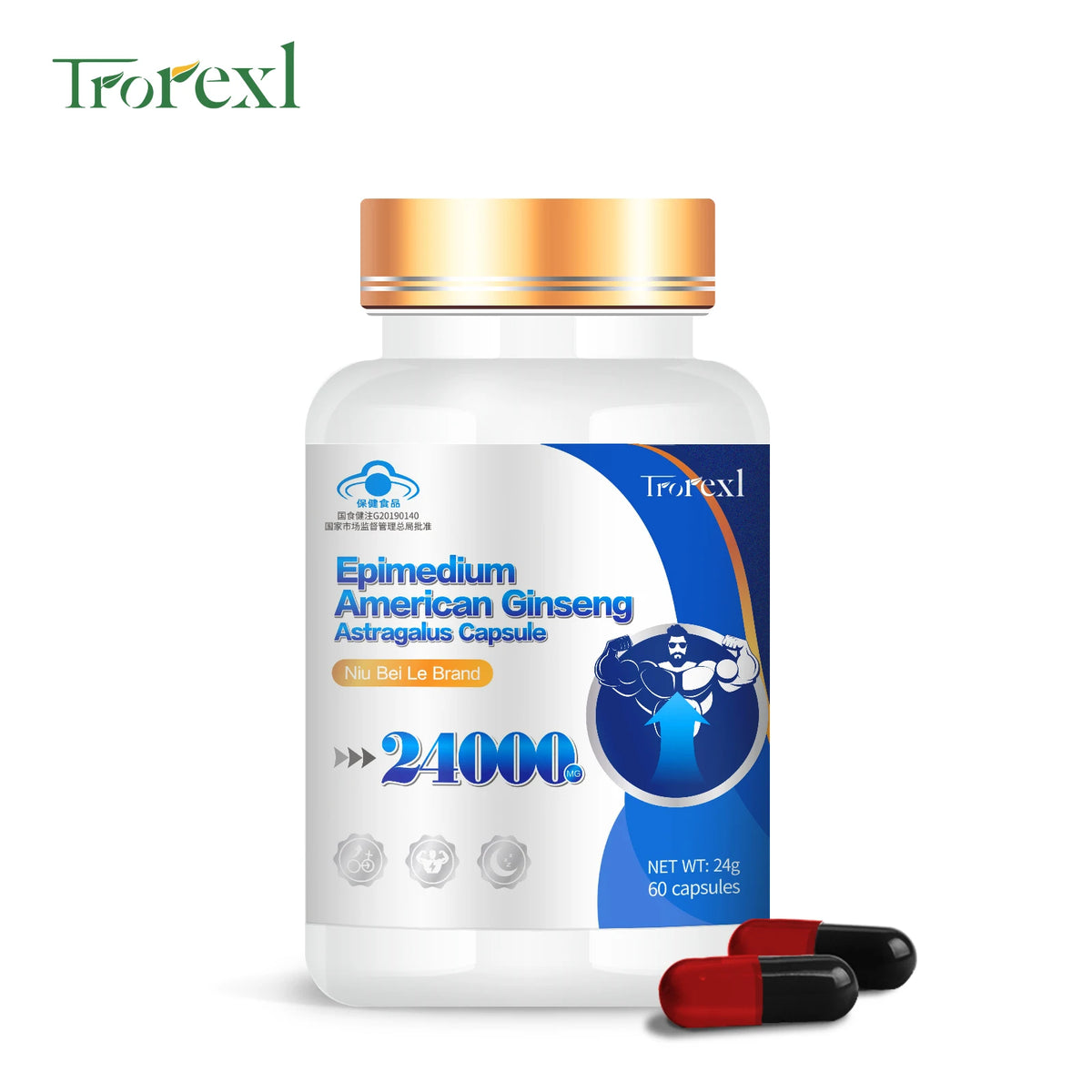 100% Pure Non-GMo Organic American Ginseng Supplement - 60 Capsules Supports Reproductive Health Natural Energizer Stamina