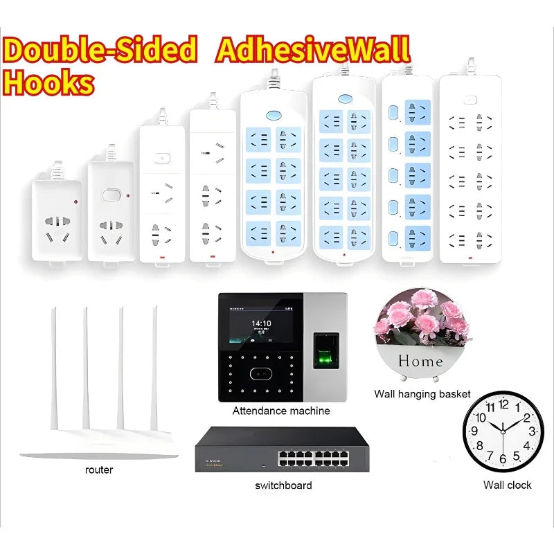Double Sided Adhesive Wall Hooks Hanger Strong Transparent Suction Cup Storage Socket Hooks Bathroom Kitchen Bedroom Hook Kit