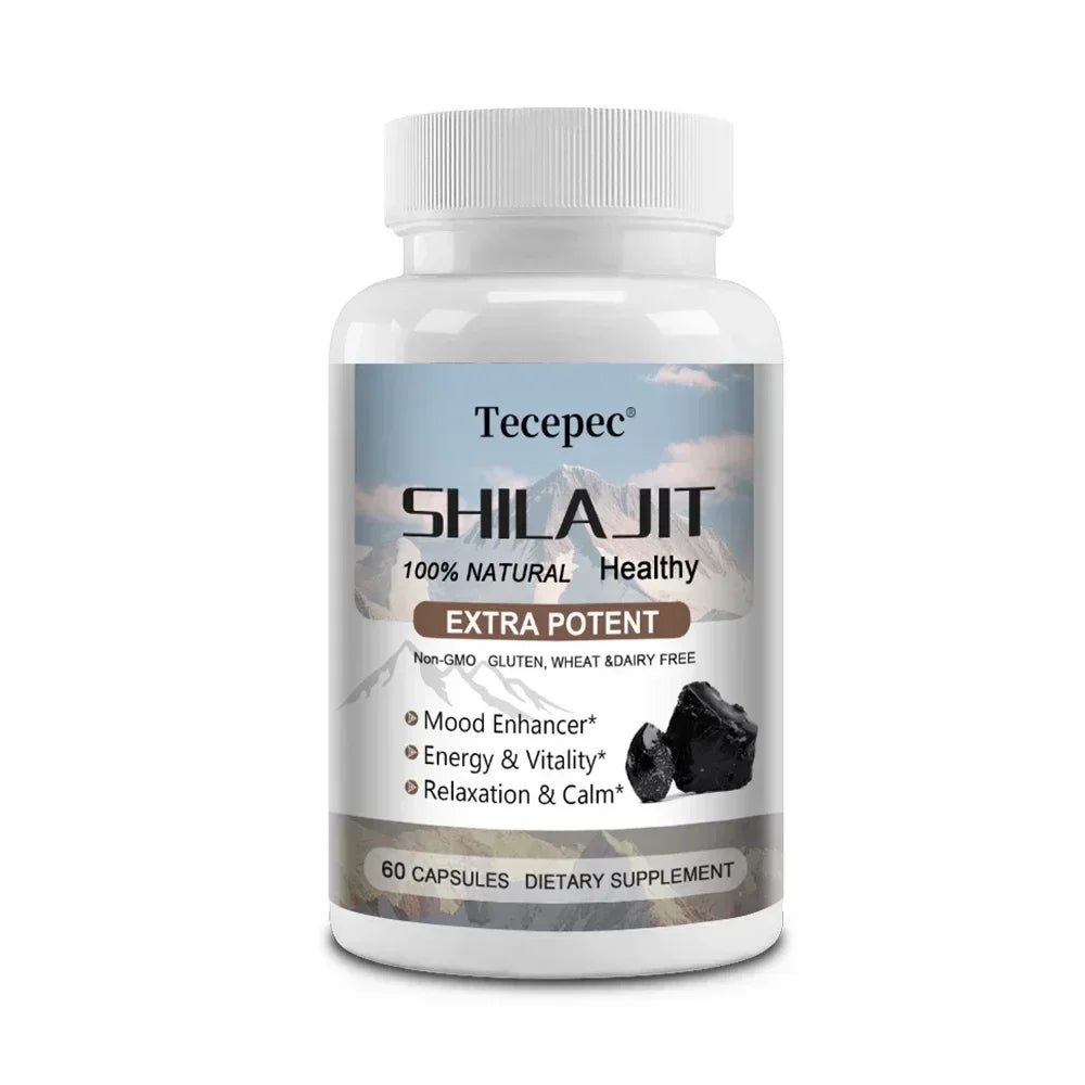 Shilajit & Ginseng Capsules, Mineral Herbal Supplement for Daily Focus Energy Endurance Brain & Immune Wellness, Relieve Stress