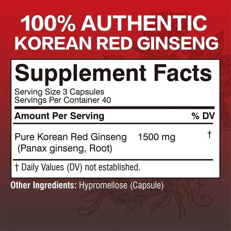 Korean Red Panax Ginseng - Energy, Endurance, Vitality, Performance, Immune Support