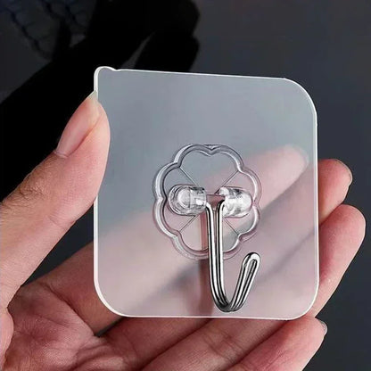 1-100PcsTransparent Self adhesive wall hooks Multi-Purpose Wall Hook Key Holder Towel Holder For Kitchen Bathroom Accessories