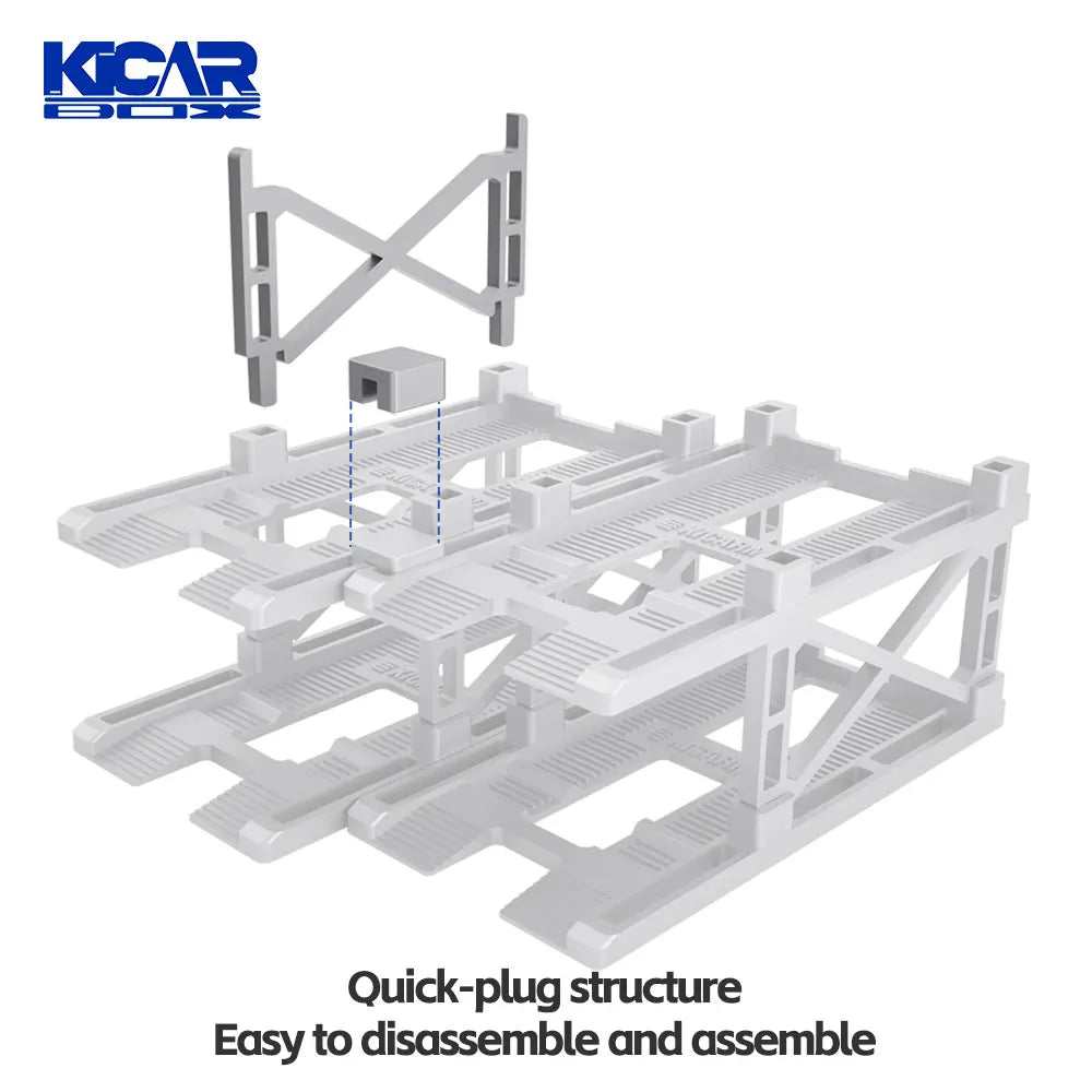 KicarMod 1/64 24 Parking Spaces Assembled Model Car Building Model Kit with Assembly and Display Box Collectible Car Gifts