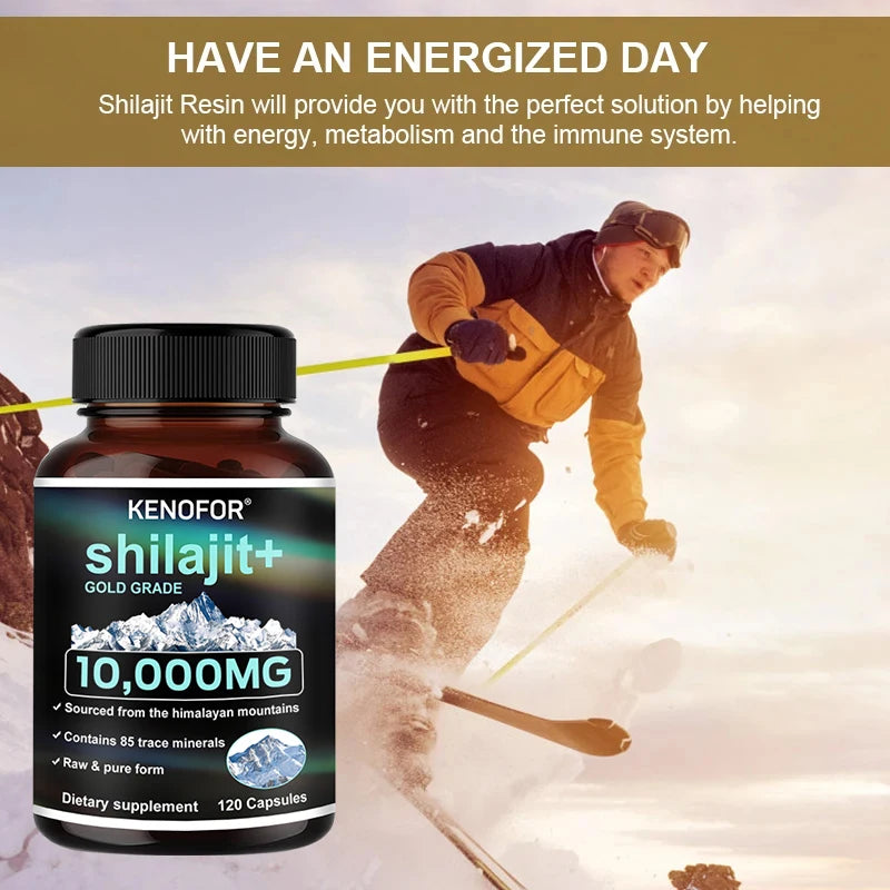 Himalayan Shilajit Capsules 1000mg - Trace Minerals, Natural Energy, Strength, Muscle Strength, Digestive & Immune Support