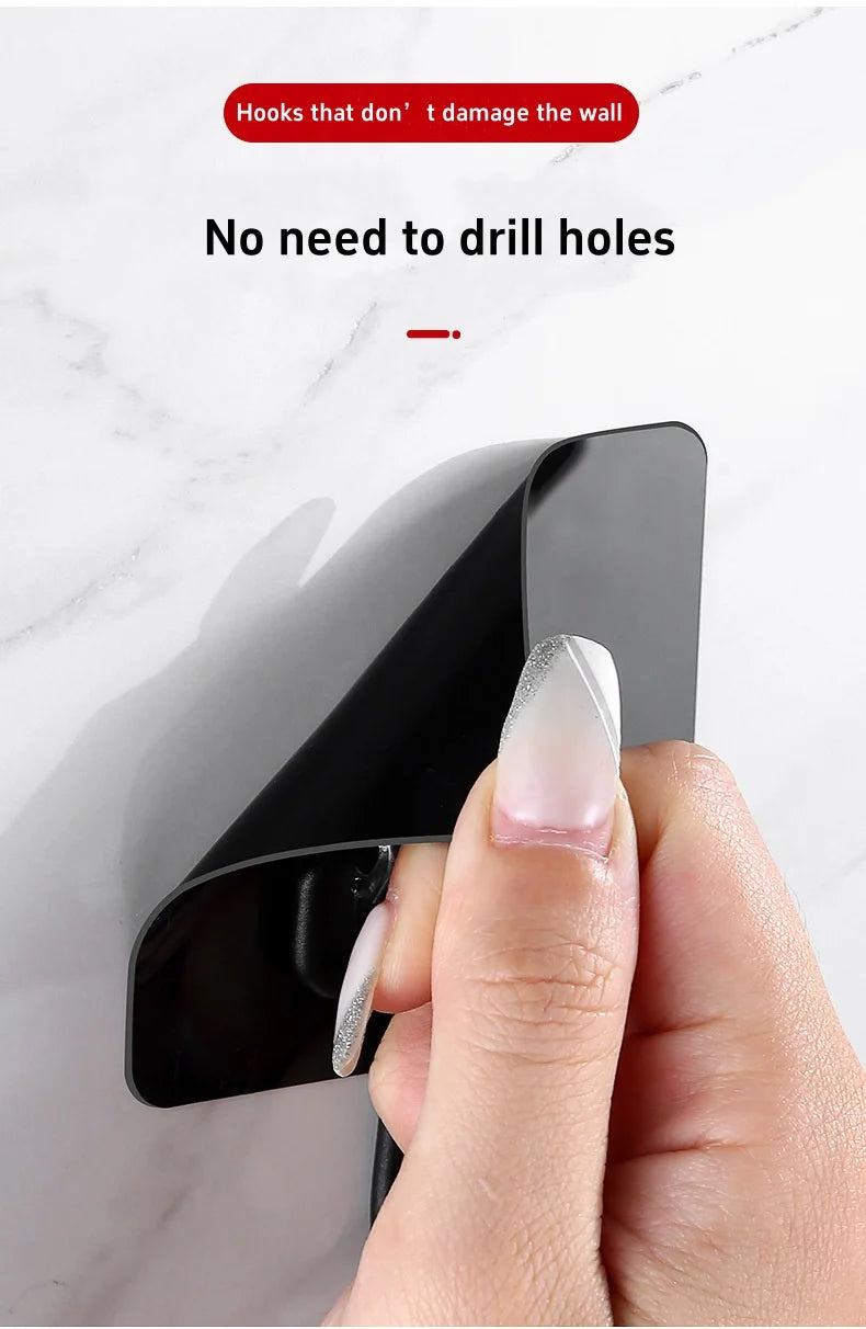 Big Size Hooks Heavy Duty 22 lbs Waterproof Adhesive Wall Hooks Nail-Free Transparent Waterproof Hooks for Kitchen Bathroom