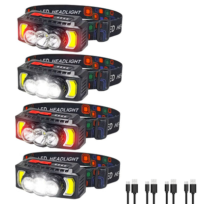 70g Ultra Light Headlamp 7 Modes XPE+LED+COB Red Light 0°-180° Adjustable Type-C Rechargeable Waterproof 2026 Upgrade