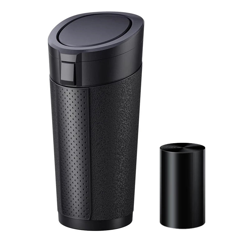 Car Trash Can (with Lid) Auto Dust Organizer with Garbage Bags Small Car Trash Bin Can Car Interior Rubbish Bag Car Accessories