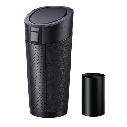 Car Trash Can (with Lid) Auto Dust Organizer with Garbage Bags Small Car Trash Bin Can Car Interior Rubbish Bag Car Accessories