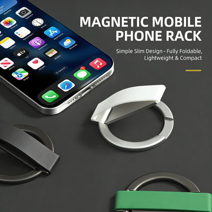 2025 innovative design aluminum alloy magnetic mobile phone ring holder, 360° rotation, 120° swing, suitable for iPhone 12+