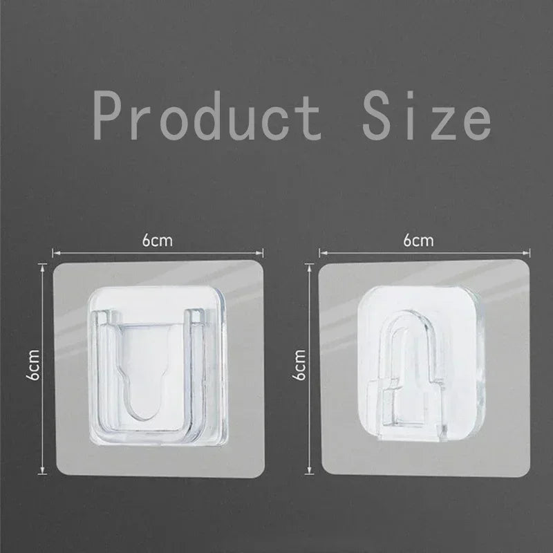 Double Sided Adhesive Wall Hooks Hanger Strong Transparent Suction Cup Storage Socket Hooks Bathroom Kitchen Bedroom Hook Kit