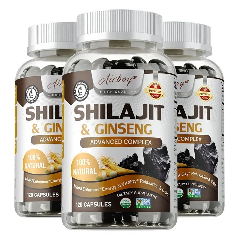 Shilajit & Ginseng - Energy & Vitality Support, Improve Mental Clarity, Immune Support, Increase Endurance, Muscle Growth