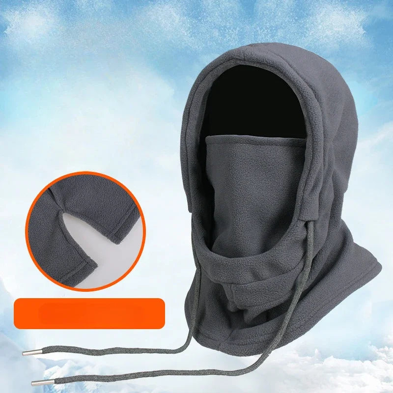 Unisex Warm Fleece Balaclava Winter Thermal Face Mask Neck Hooded Cap for Outdoor Sports Windproof Scarf Ski Head Cover Beanies