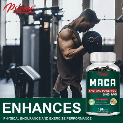 Organic Black Maca Extract 2400Mg - Builds Muscle Mass, Improves Endurance, Balances Hormones, Promotes A Relaxing Mood, Non-GMO