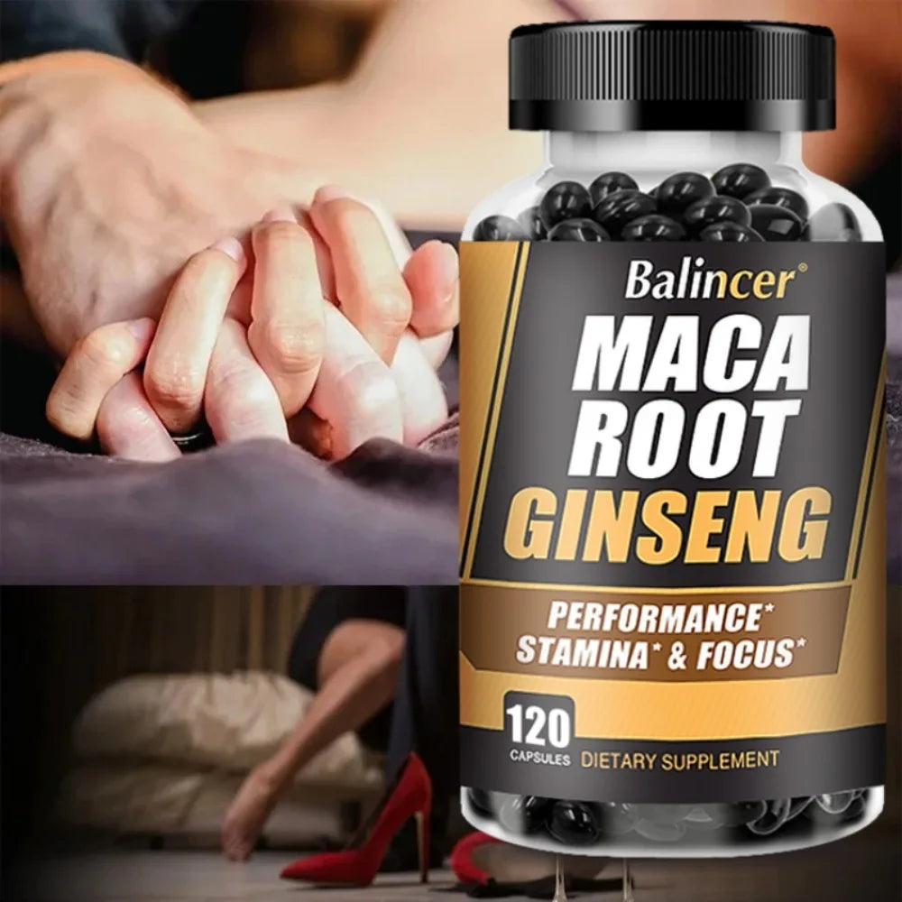 Maca + Ginseng Capsules - Supports Immune Health, Improves Mood, and Boosts Energy, 120 Capsules
