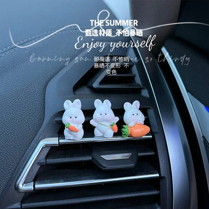 Car interior accessories, car center console decorations, cute bunny car accessories, electric vehicle accessories