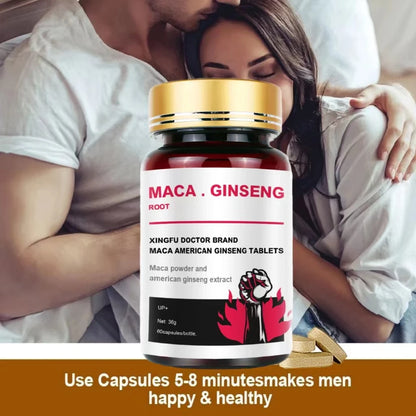 Best Men's Black Maca Supplement - Ginseng Supplement for Health, Energy and Endurance, Muscle Mass