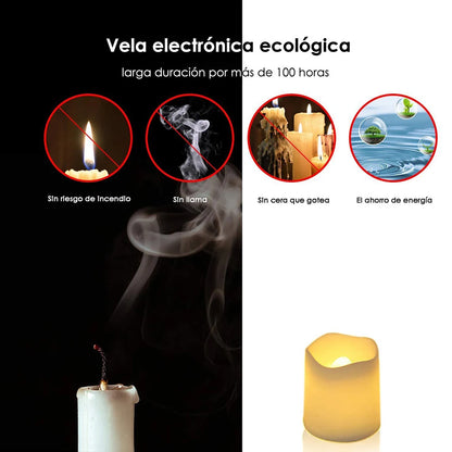 24Pcs/Set Flameless LED Candle Creative Wishing Led Tea Light Warm White Flameless Candle Halloween Christmas Decor Candle Light